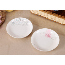 Haonai 8 inch ceramic dinner plate white & round rice plate bone china rice plate for home dinning